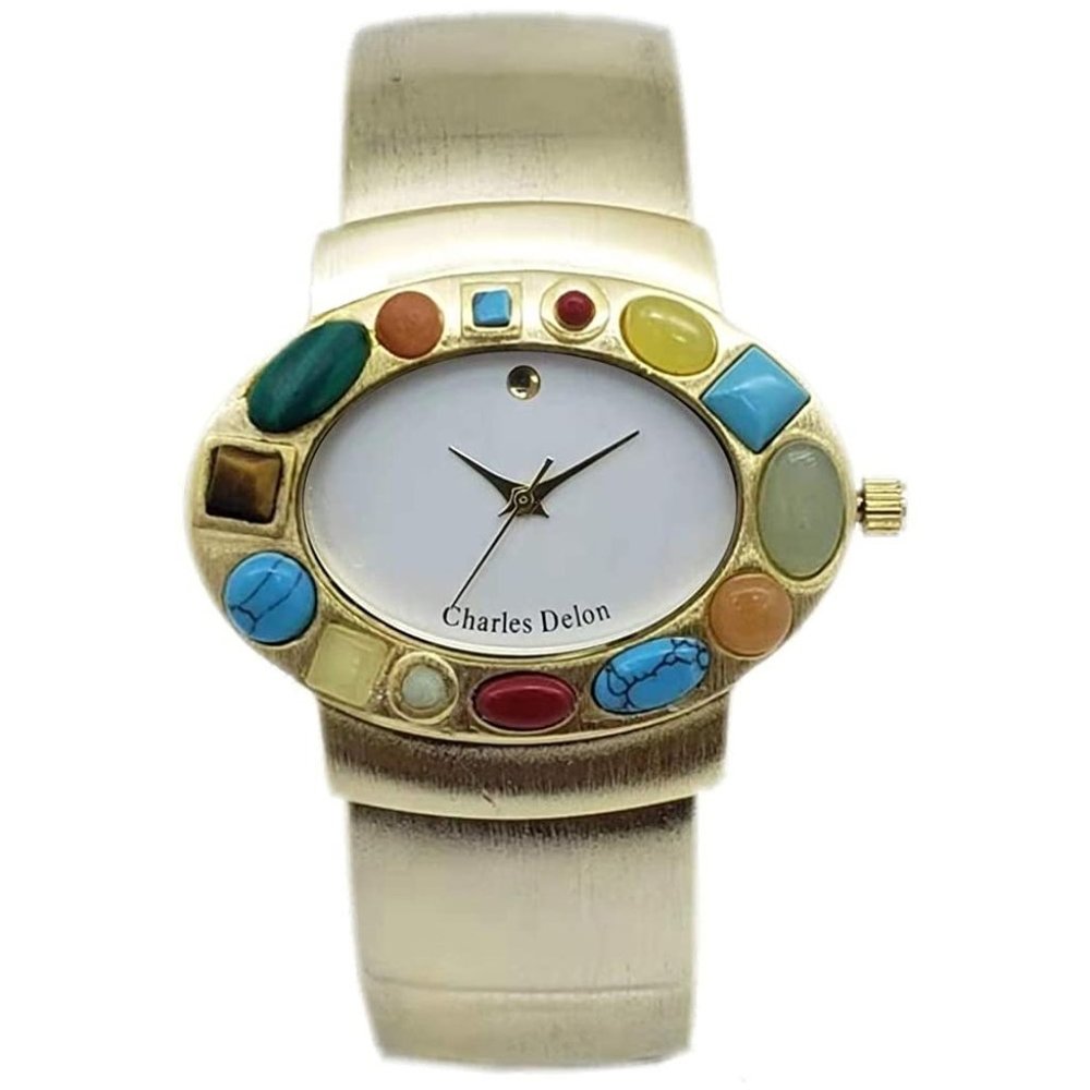 Charles Delon Casual Style Gold Watch